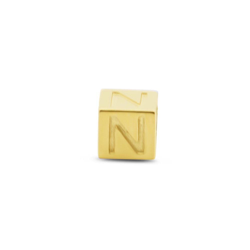 Ny Bling 9NBG-912N guldterning med bogstavet N - 3,8 mm - vedhæng - 14 karat - guld