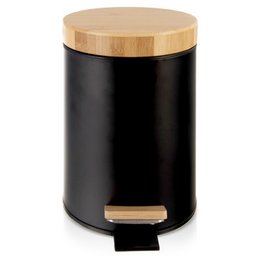 Bin metal con pedale nero nero 3 l