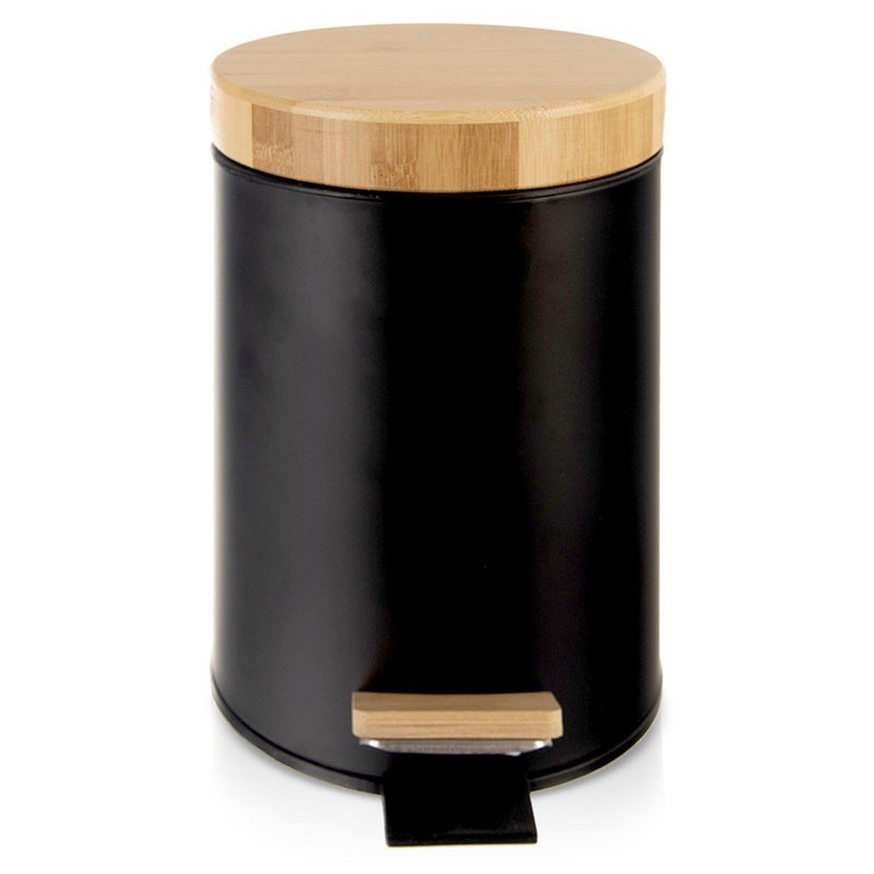 Bin metal con pedale nero nero 3 l