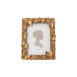 Gold resin butterfly photo frame 17x24 cm