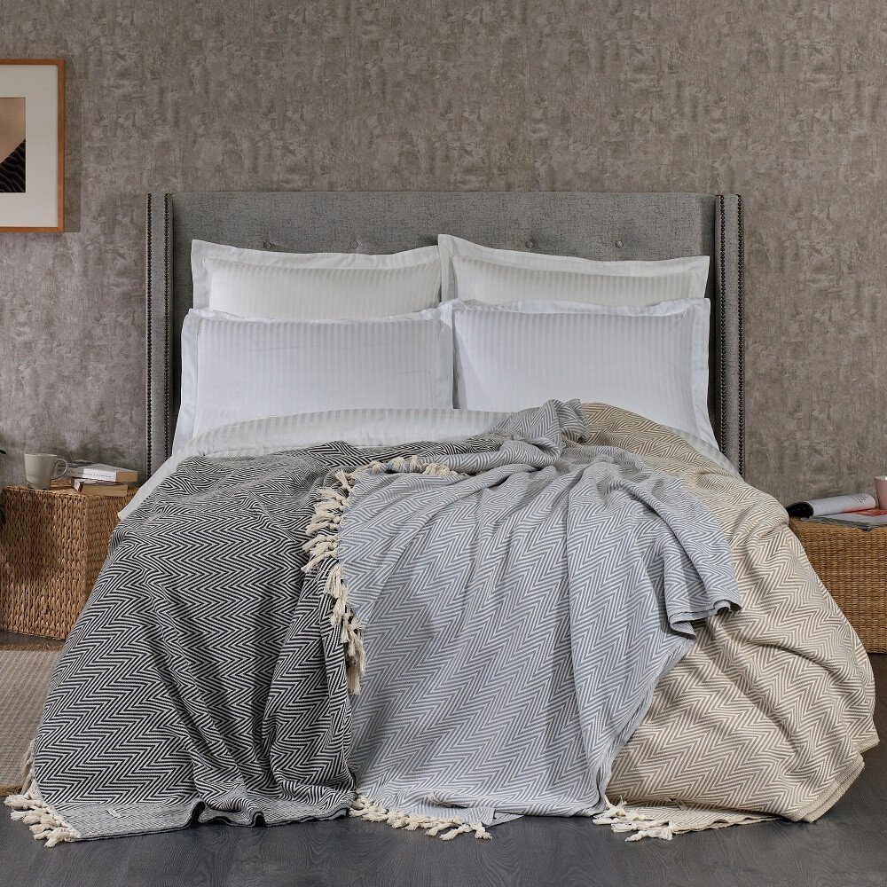 Merich Cotton Chevron Throw Blanket