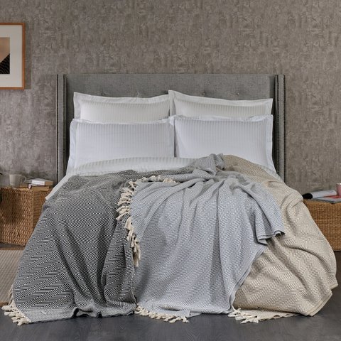 Merich Cotton Chevron Throw Blanket