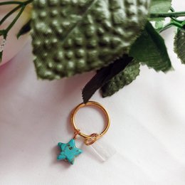Blå stjerne nøglering, nøglering tilbehør, stjerneformet nøglering, trendy nøglering | af lovedbynlanla