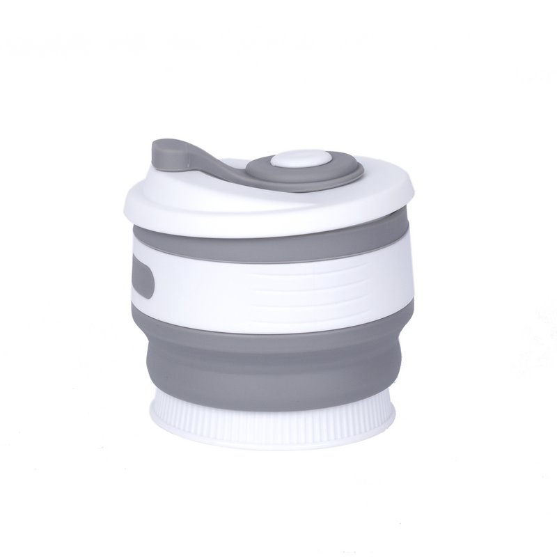 FOLDABLE SILICONE COFFEE CUP GREY HF