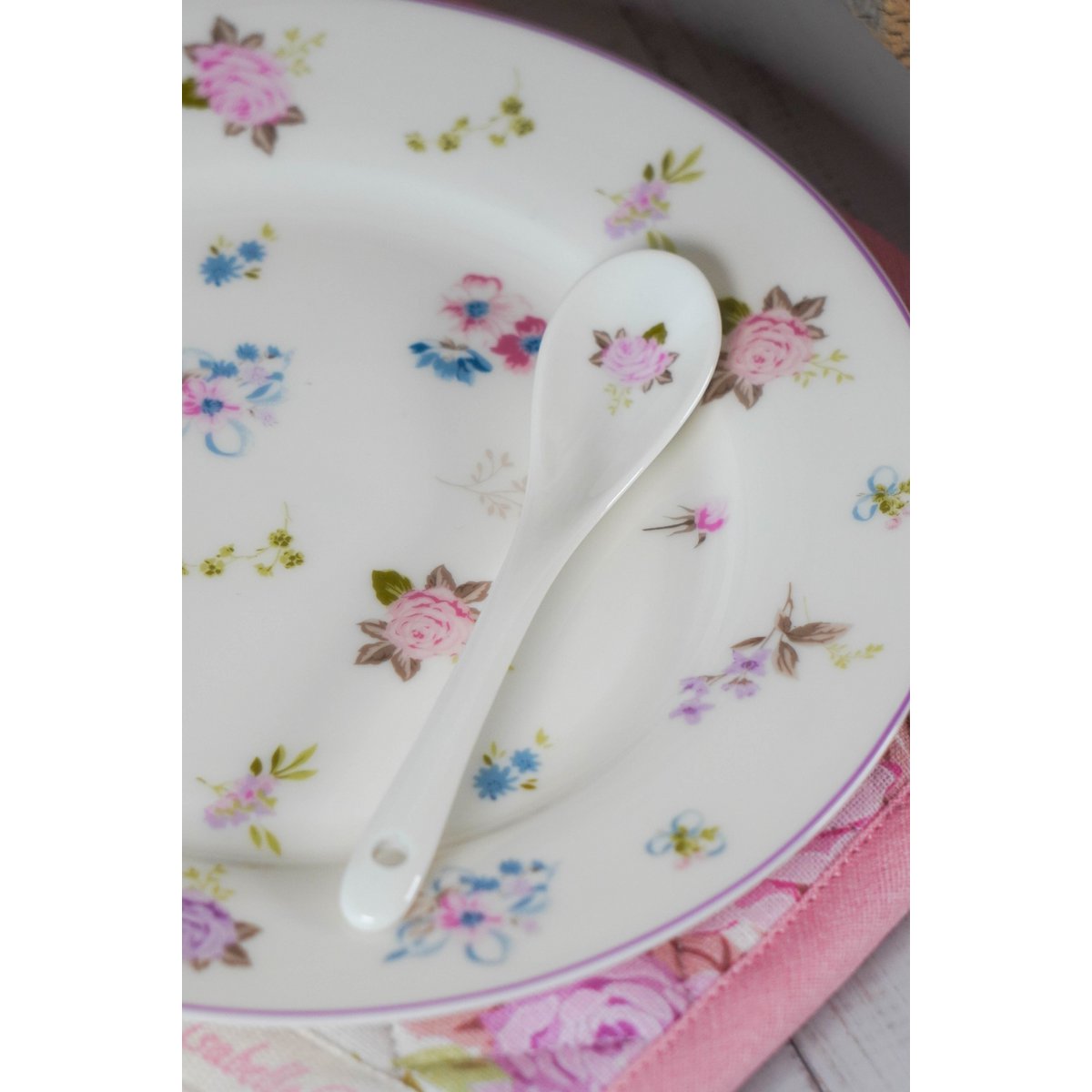 Porcelæn ske flora 13 cm isabelle rose