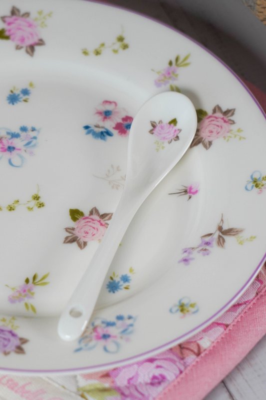 Porcelæn ske flora 13 cm isabelle rose