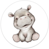 Wall circle kids hippo