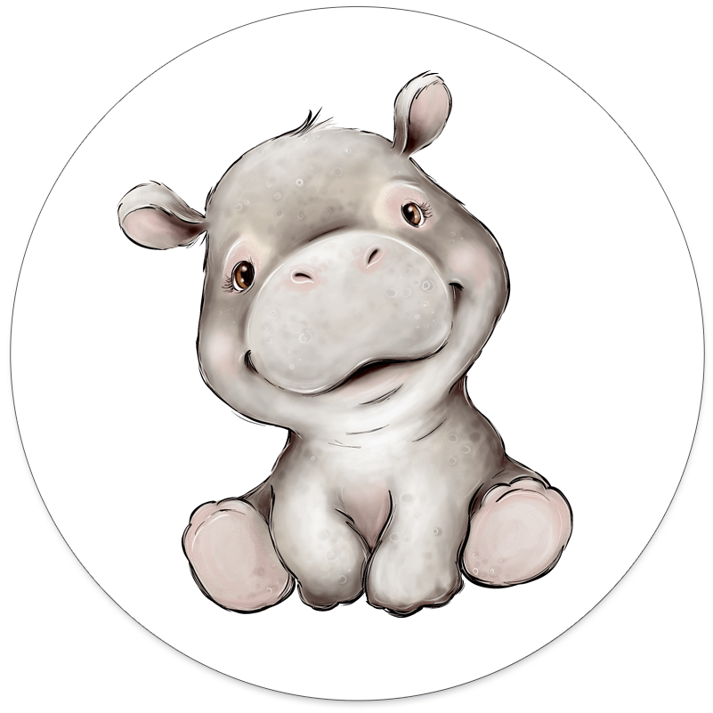 Wandkreis Kinder Nilpferd