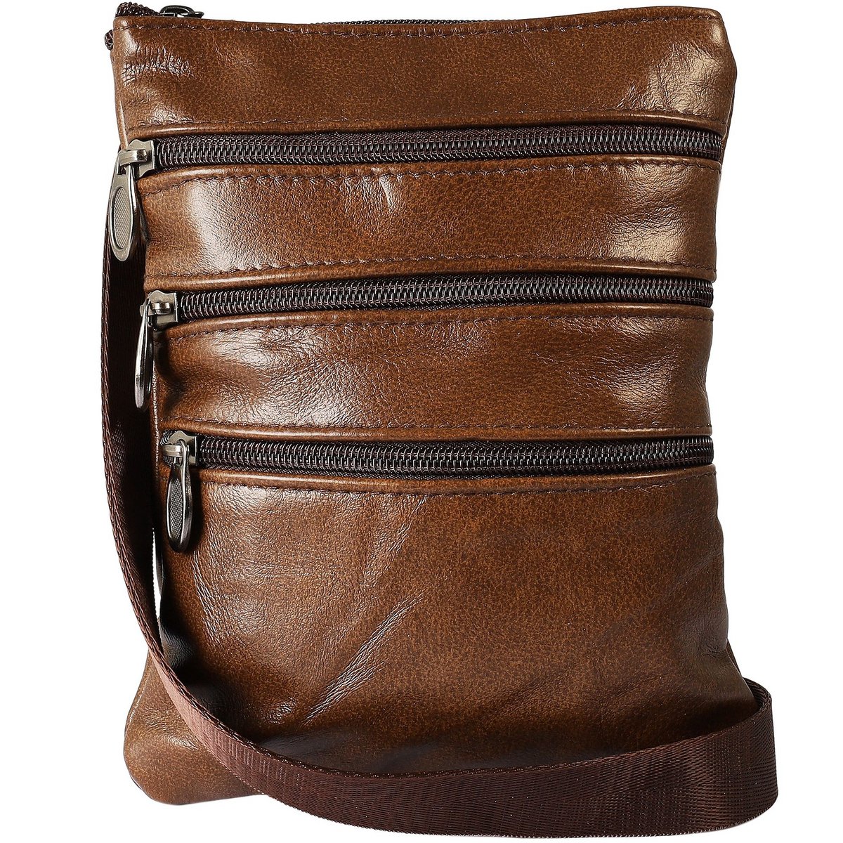 Sac à bandoulière en cuir véritable, unisexe