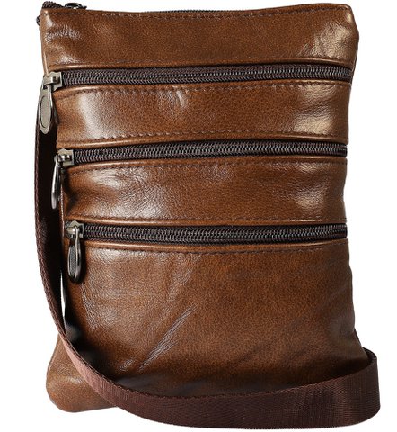 Genuine leather shoulder bag, unisex
