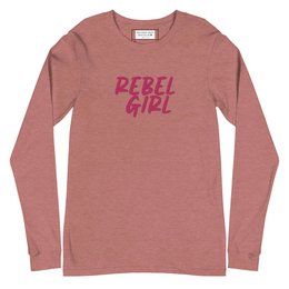 Koszulka Rebel Girl unisex z długim rękawem i haftem