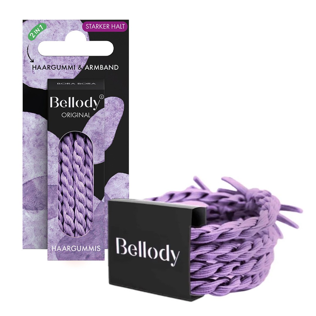 Haargummis Violett - Bellody®(4 Stk.) - Stylisch geflochtene Haargummis