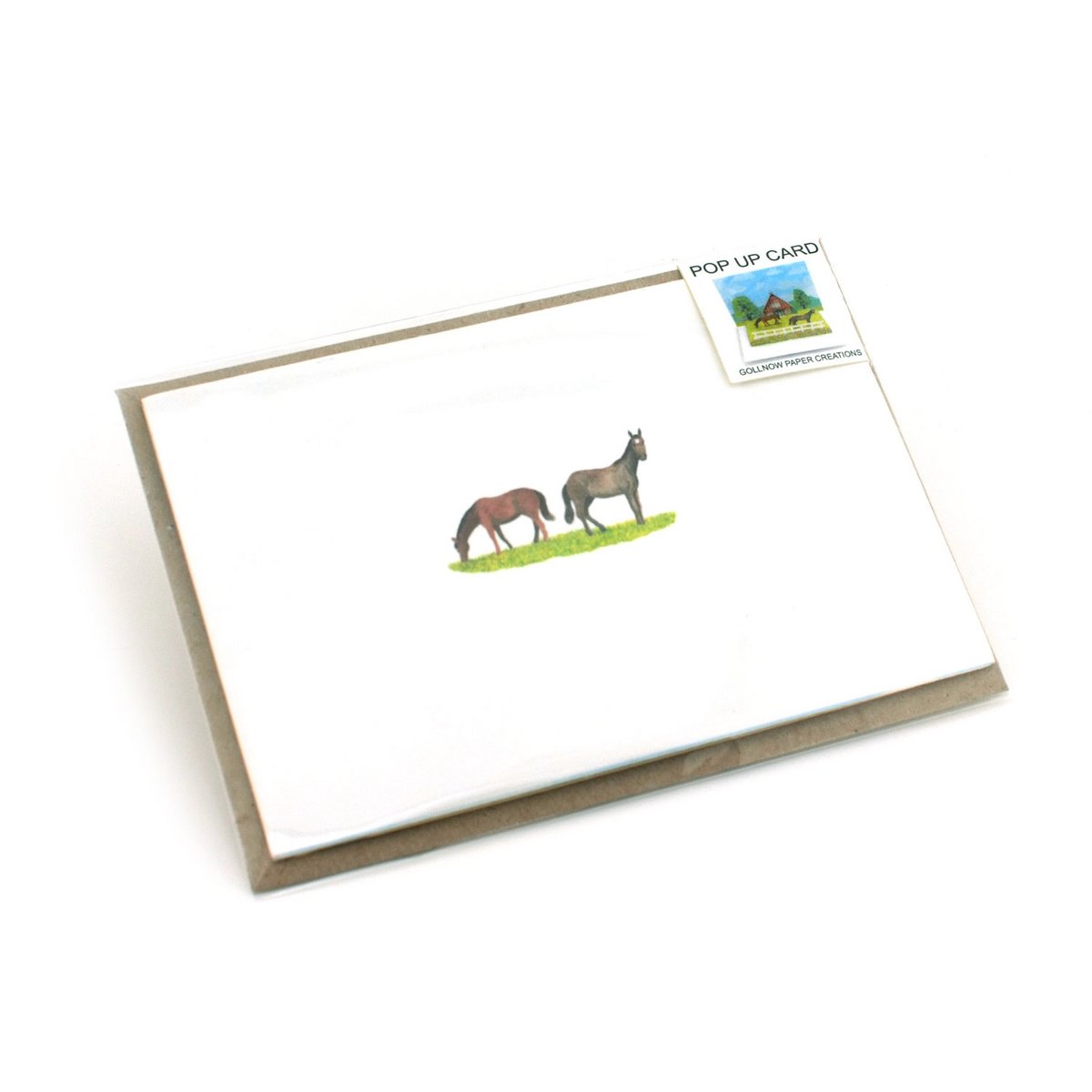 Carte pop-up ferme équestre