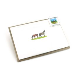 Carte pop-up ferme équestre