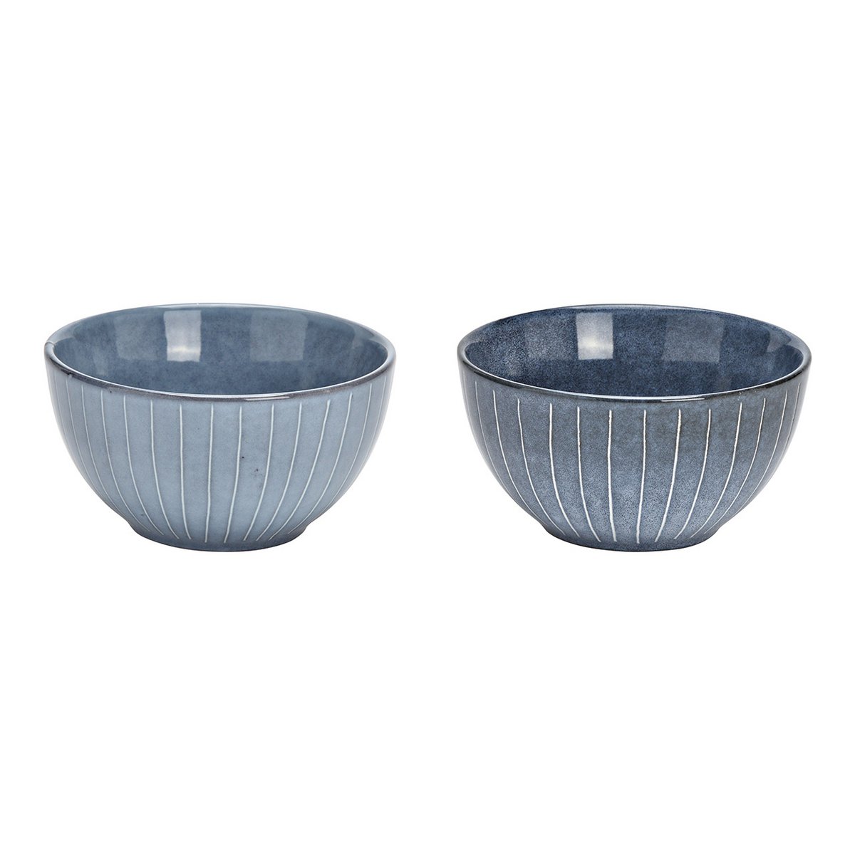 Miska kamionkowa, 2 przegródki, niebieska (szer./wys./gł.) 14x7x14cm 600ml