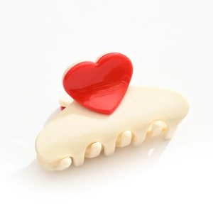 White Hair Clip and Red Heart I Woman