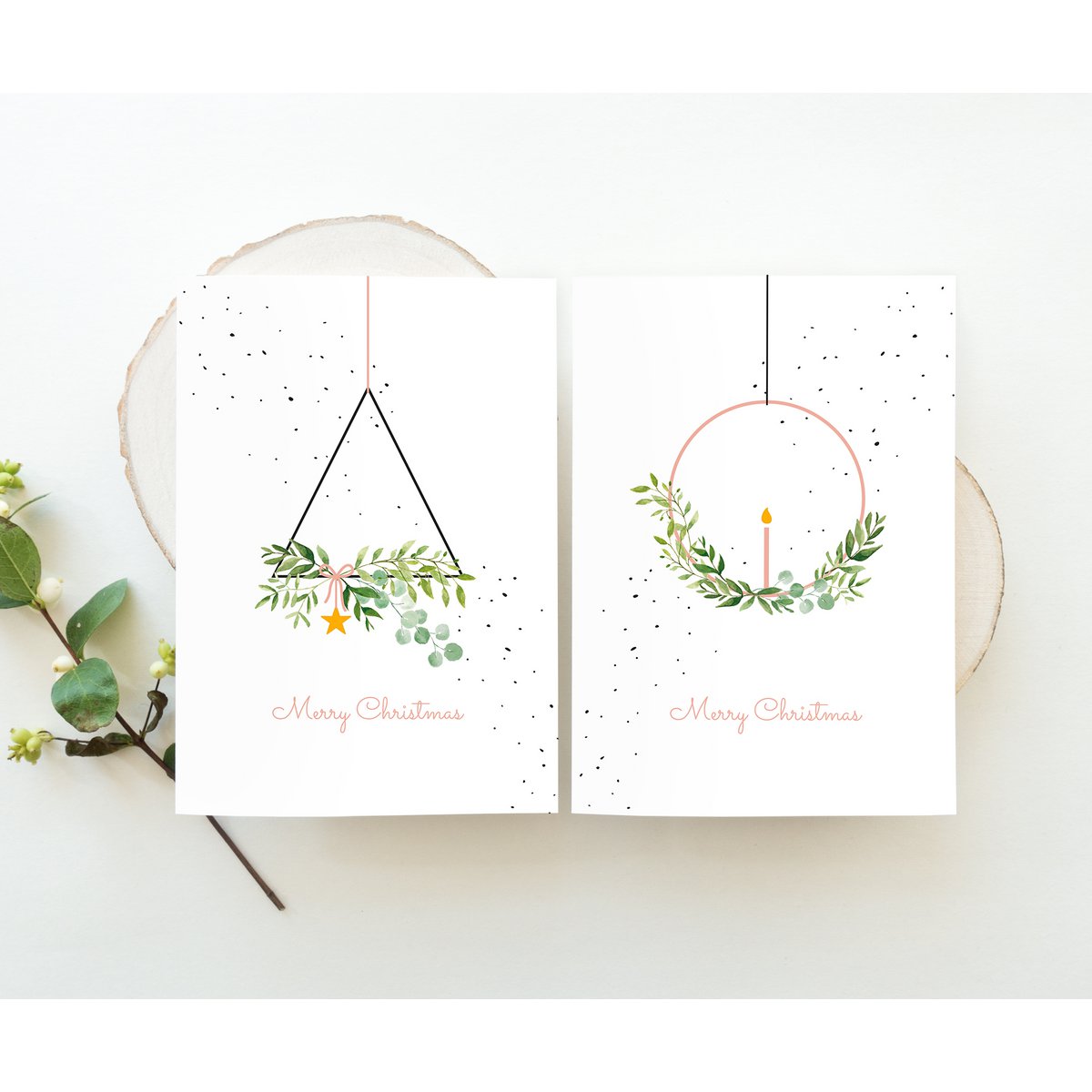 Christmas card | Wreath Triangle