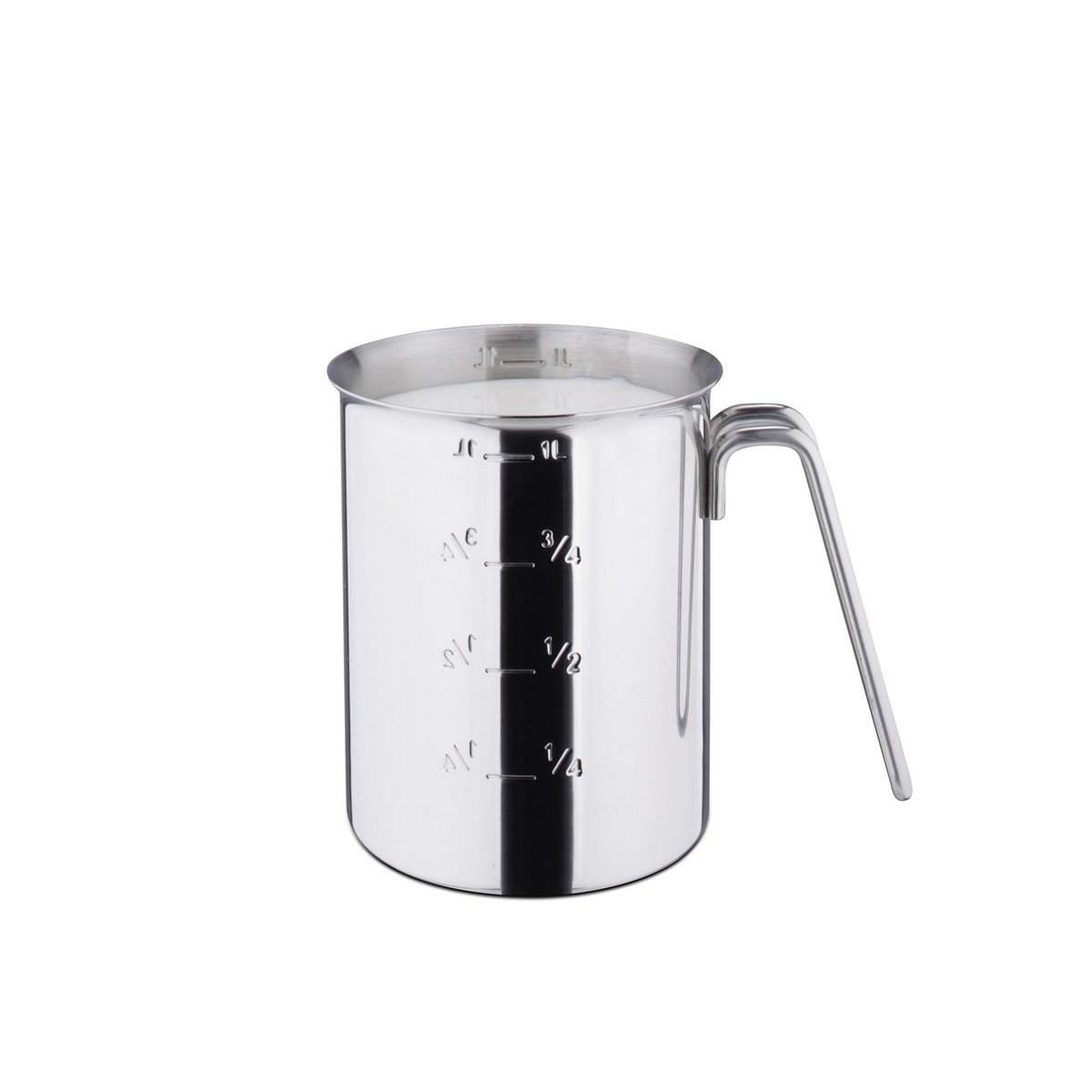 Maatbeker van gepolijst RVS 1 liter