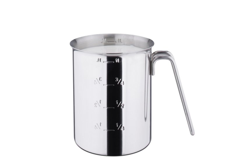 Maatbeker van gepolijst RVS 1 liter