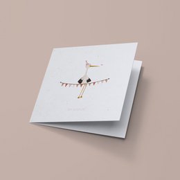  A simple, minimalist greeting card featuring a cute sheep illustration with clouds. The card is suitable for friendship or any occasion.