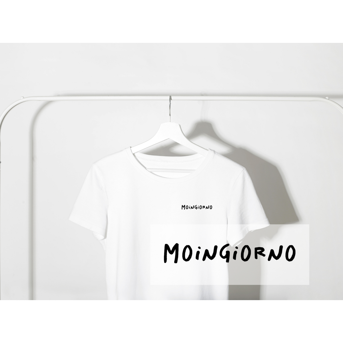 Opstrijktransfer “Moingiorno” – DTF-transfer, zwart/wit