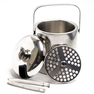 Ice bucket: stainless steel ice container with lid | For 30 ice cubes | 1.3L capacity