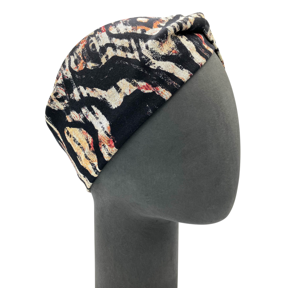 Twist Headband - Black Ecru, Ponte Jersey