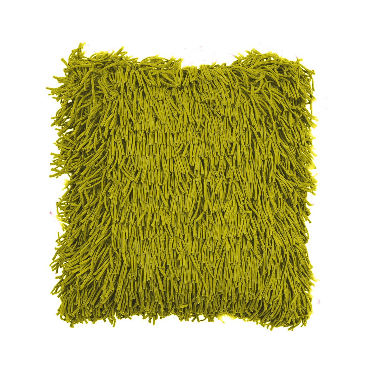 Handmade Cotton Cushion Cover with Fringes, Green, 45 x 45 cm