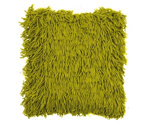 Handgemaakte katoenen kussenhoes met franjes, groen, 45 x 45 cm
