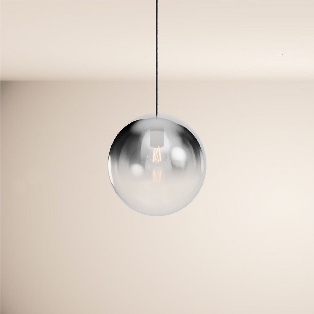 s.luce Orb glass ball gallery light 500cm suspension black