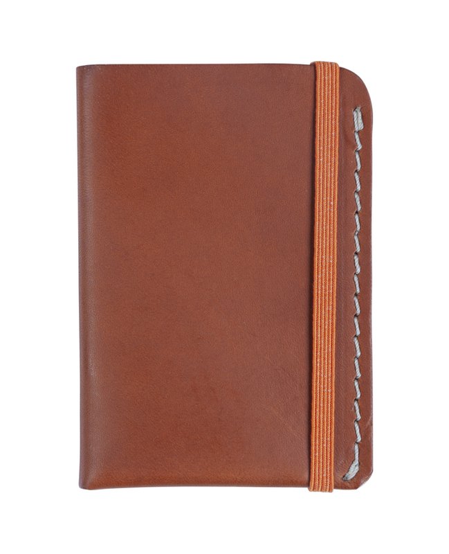 Camel leather card holder