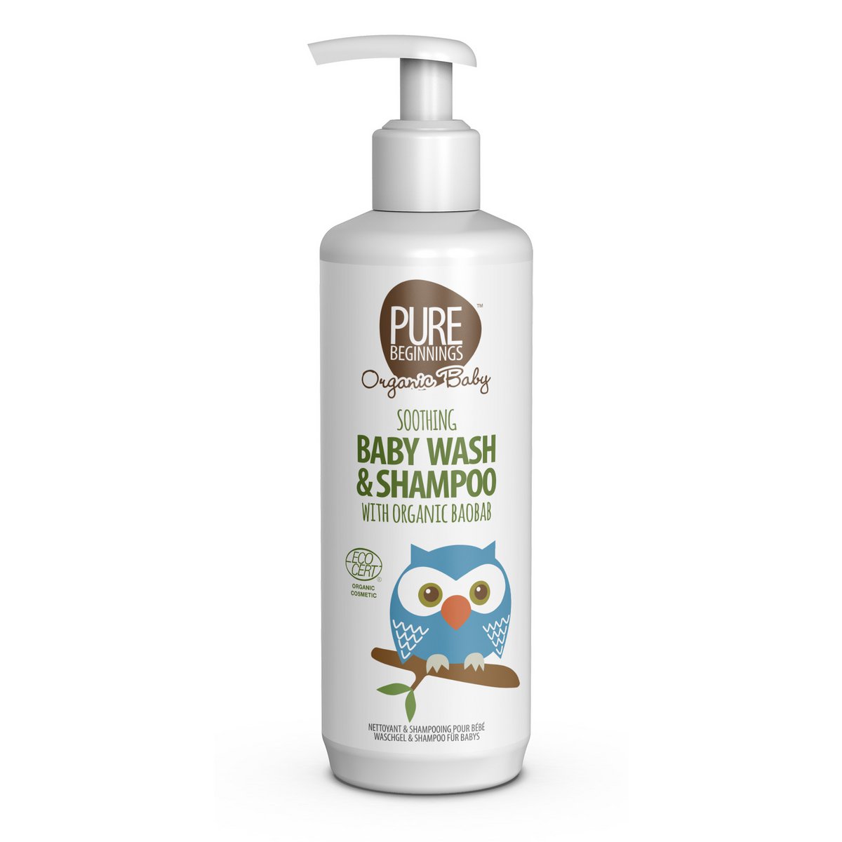 Gel de baño y champú calmante para bebés con boabab orgánico