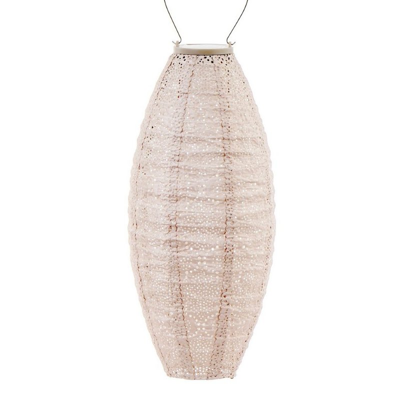 Lumiz Solar Lampion Long Oval Bazaar - 20cm - Soft Blush