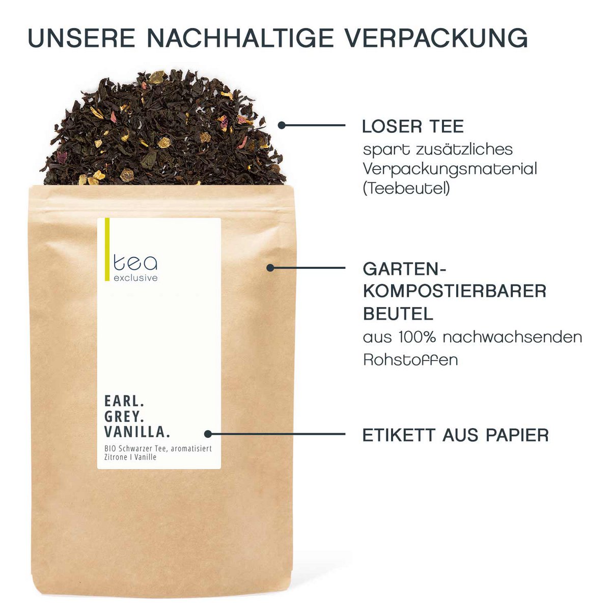 Vanille Earl Grey, thé biologique et noir, 100g
