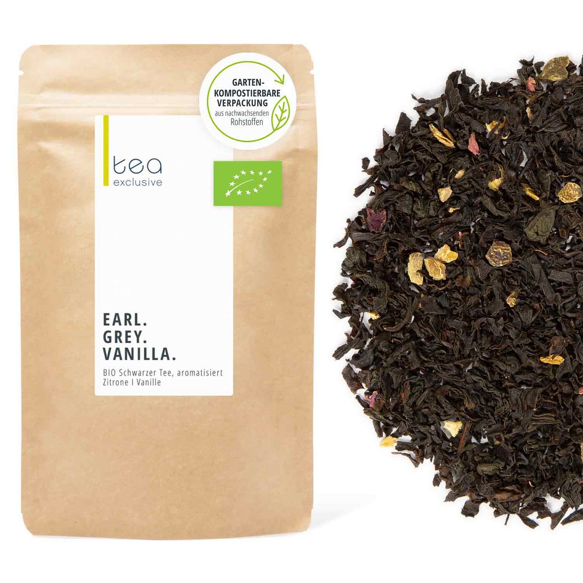 Vanille Earl Grey, thé biologique et noir, 100g
