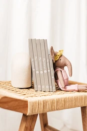 Fyllbooks Książka na baby shower – lniana taupe