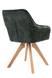 Armchair vintage velvet velor, dark green