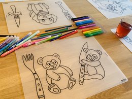 Genfarverbart dækkeserviet Pandabjørne