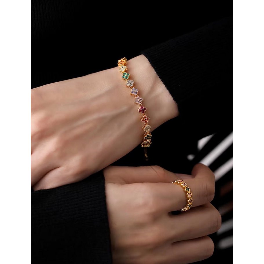 Bracelet en cristal de trèfle kaléidoscope