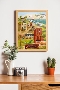 „Workum“ – A5 Illustrationsdruck | Kunstdruck auf 300 g/m² Tintoretto Gesso | Elf Städte festgelegt