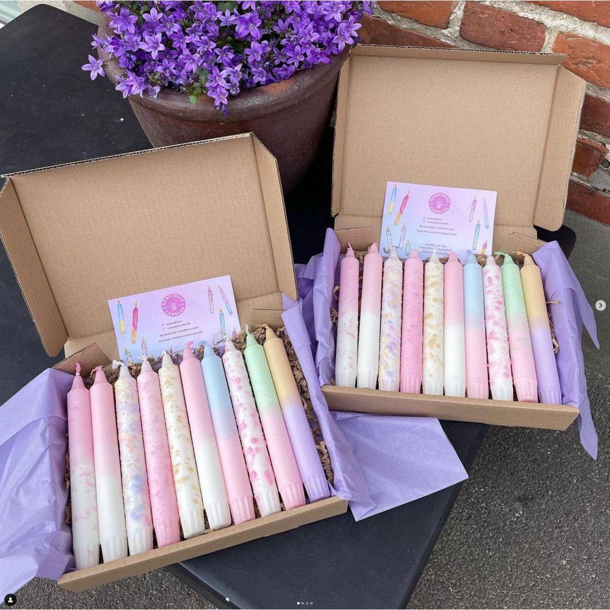 Taper candles box - pastel mix