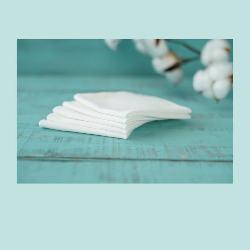 Mouchoirs en tissu, blanc, motif d'emballage StoffOS PUR ou BRANCHE DE COTON