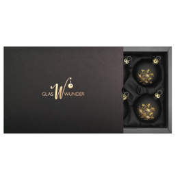 "Fleur de Noël noire" - Boules de Noël 6 cm noir mat