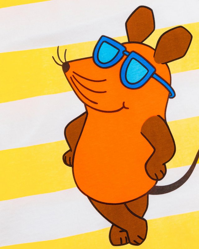 koaa – The Mouse Beachboy Stripes – T-shirt hvid/gul