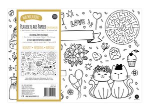 12 placemats to color in with a wedding motif