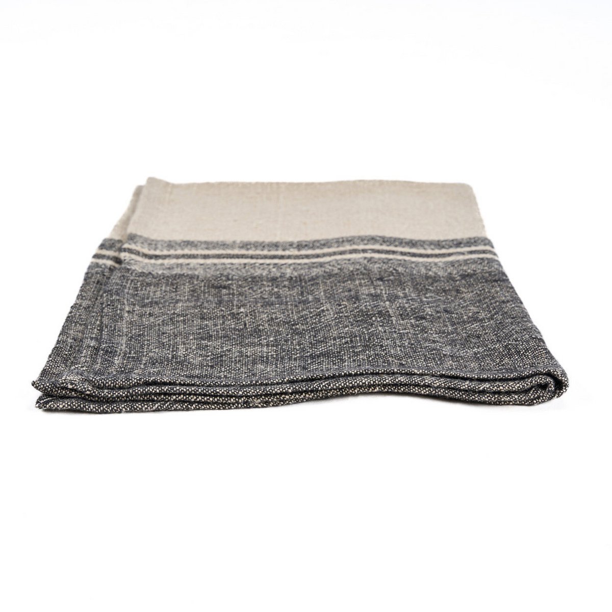 The Linen Moody Keukenhanddoek - Naturel Zwart - 50x70