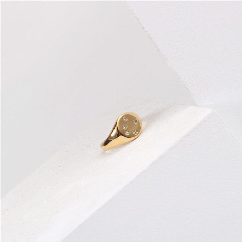 Cade - Constellation Night Star Signet guldring