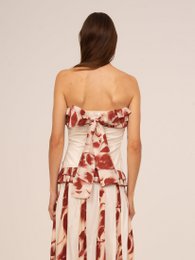 Top rosso con stampa floreale Noctis