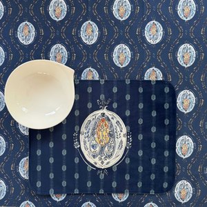 Decorative mat - 45x35 cm - SUZANNE - Navy
