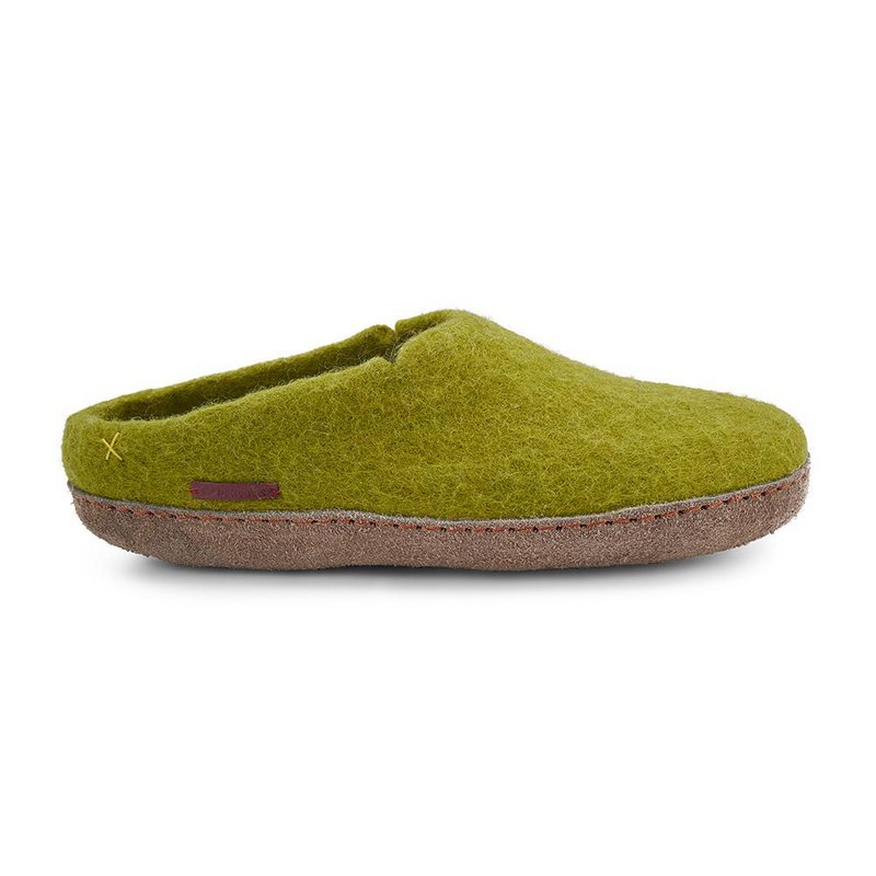 Classic Slipper - Filzpantoffel mit Ledersohle, lindgrün
